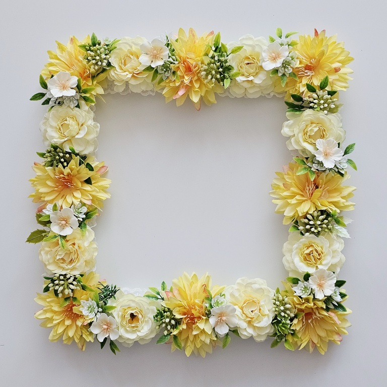 사각 리스 국화옐로우