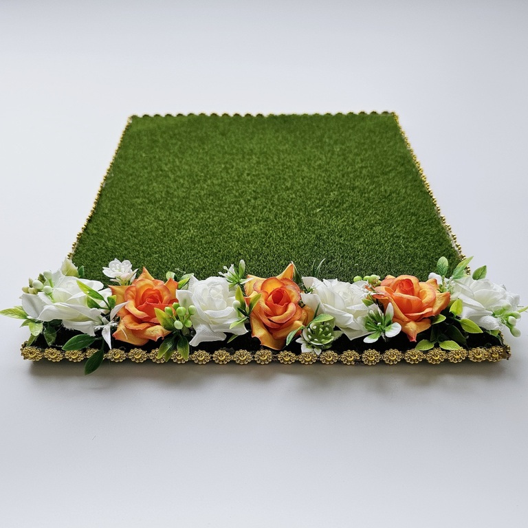 잔디 방석 장미오렌지