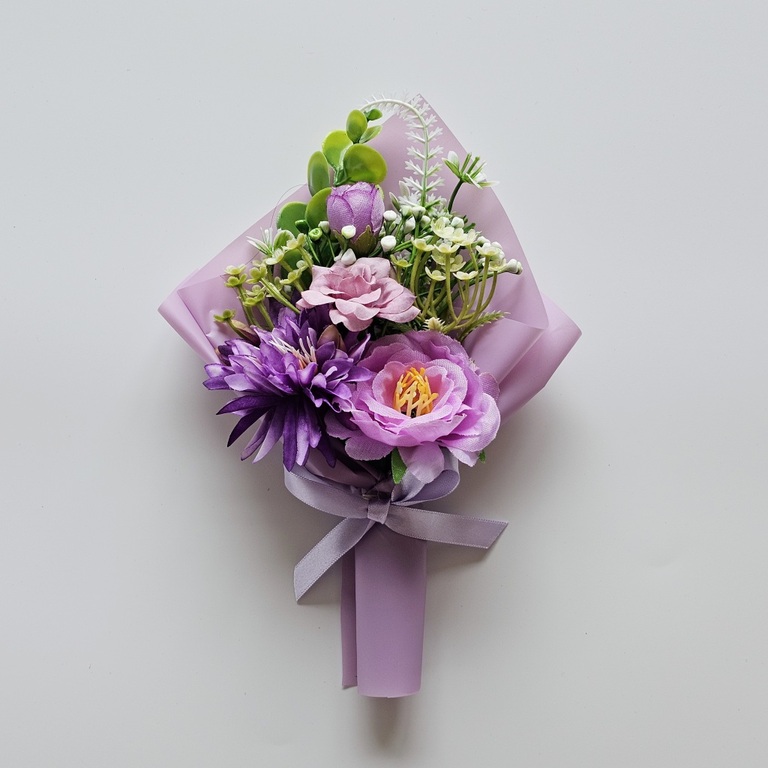 미니 조화꽃다발 퍼플