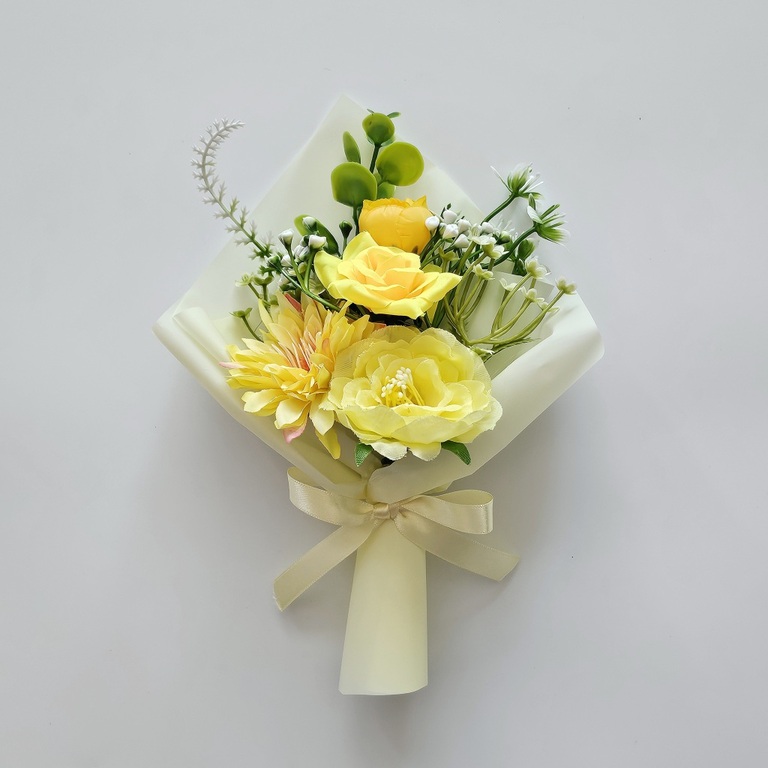 미니 조화꽃다발 옐로우