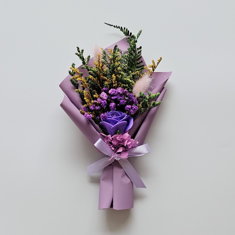 미니 프리저브드꽃다발 퍼플